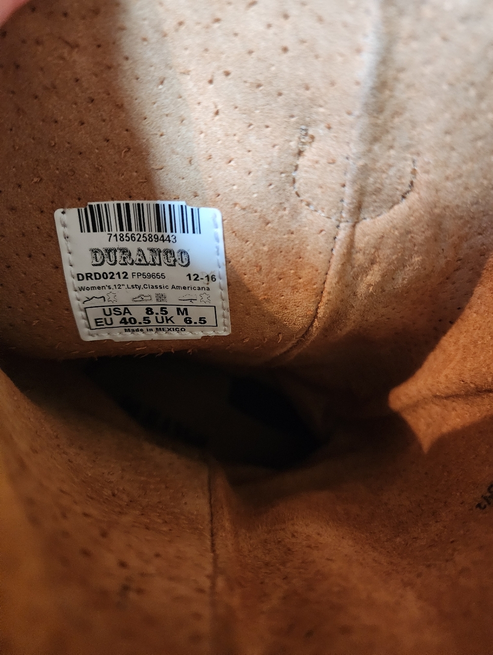 Women Leather Durango Western Boots New 8.5 Made In MX Stars - Picture 3 of 5